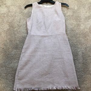 Loft pink and white lined dress.